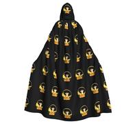 BROLEO Little Monkey In The Shopping Basket Imprimés Halloween Cape à capuche pour adulte Sans fermeture éclair Confortable pour les fêtes costumées