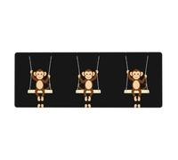 BROLEO Little Monkey On The Swing Tapis de souris extra large avec forte adhérence, durable, bord de verrouillage précis 30,5 x 80 cm