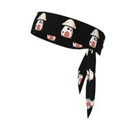 BROLEO Little Monster's Foulard de sport avec imprimé maison champignon absorbant la transpiration et respirant, bandeau de mouvement, foulard double face