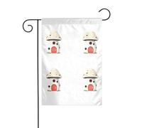BROLEO Little Monster's Mushroom House Impression Mât de drapeau de jardin extérieur Décoration tendance 30,5 x 45,7 cm
