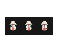 BROLEO Little Monster'S Tapis de souris imprimé maison champignon extra large forte adhérence, durable, bord de verrouillage précis 30,5 x 80 cm