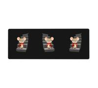 BROLEO Little Mouse On The Stairs Tapis de souris extra large avec forte adhérence, durable, bord de verrouillage précis 30,5 x 80 cm