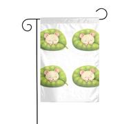 BROLEO Little Mouse Sleeping in the Pea Print Mât de drapeau de jardin extérieur Décoration tendance 30,5 x 45,7 cm