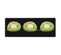 BROLEO Little Mouse Tapis de souris avec impression de pois Très large adhérence, durable, bord de verrouillage précis 30,5 x 80 cm