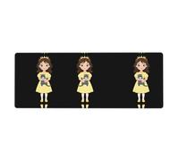 BROLEO Little Princess Holding A Kitten Tapis de souris extra large Forte adhérence, durable, bord de verrouillage précis 30,5 x 80 cm