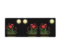BROLEO Little Red Flowers Under The Sun Tapis de souris extra large Forte adhérence, durable, bord de verrouillage précis 30,5 x 80 cm
