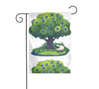 BROLEO Little Sheep under the blueberry tree Printing Garden Flag Pole Outdoor Courtyard Decoration Fashion 30,5 x 45,7 cm