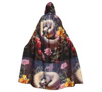 BROLEO Little Snake In The Flowerbed Printing Halloween Cape à capuche pour homme et femme Manteau pour jeu de rôle