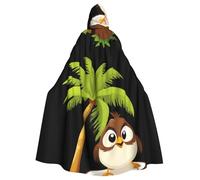 BROLEO Little Sparrow On The Coconut Tree Prints Cape à capuche pour adulte sans fermeture éclair, confortable pour les fêtes costumées