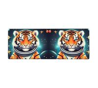 BROLEO Little Tiger In Space Tapis de souris extra large avec forte adhérence, durable, bord de verrouillage précis 30,5 x 80 cm