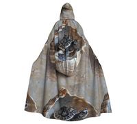 BROLEO Little Turtle In The Conch Printing Halloween Cape à capuche pour homme et femme Vêtement de cheminée Jeu de rôle