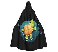 BROLEO Little Turtle In The Puddle Impression Halloween Adulte Cape à capuche Vêtements pour homme et femme Manteau Jeu de rôle