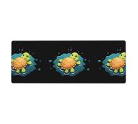 BROLEO Little Turtle in The Puddle Print Tapis de souris extra large antidérapant pour clavier de gaming Version épaisse 30,5 x 80 cm