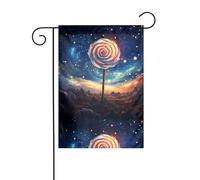 BROLEO Lollipop in the starry sky printing Four Seasons Garden Flag Décoration cour 30,5 x 45,7 cm
