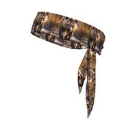 BROLEO Lone Hyena Foulard de sport, absorbant la transpiration et respirant, bandeau de mouvement, foulard double face
