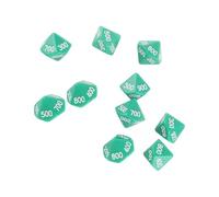 BROLEO Lot de 10 dés à 10 faces, dés mathématiques légers et anti-oxydation pour le divertissement (vert)