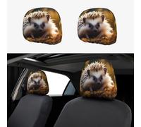 Broleo Lot de 2 housses d'appui-tête de voiture motif hérisson pour voiture, camionnette, camion, accessoires universels pour sièges de voiture