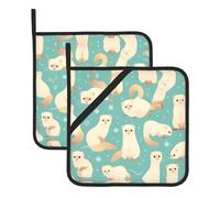 BROLEO Lot de 2 maniques 20,3 x 20,3 cm - Résistant à la chaleur et durable - Accessoires de cuisine avec tissu imperméable - Modèle français