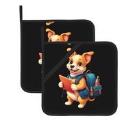 BROLEO Lot de 2 maniques isolantes carrées pour chiot avec cartable 20,3 x 20,3 cm, épais et durable, anti-brûlure et isolation thermique