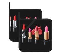 BROLEO Lot de 2 maniques isolantes carrées pour parfum rouge à lèvres, 20,3 x 20,3 cm, épais et durable, anti-brûlure et isolation thermique