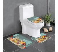BROLEO Lot de 3 tapis de sol antidérapants avec impression fraîcheur matinale pour un confort ultime, salle de bains principale