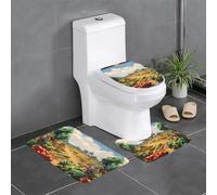 BROLEO Lot de 3 tapis de sol antidérapants colorés pour un confort ultime, salle de bains principale