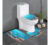 BROLEO Lot de 3 tapis de sol antidérapants et durables Motif baleines profondes