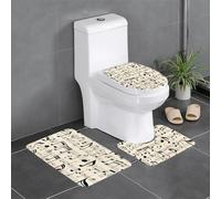 BROLEO Lot de 3 tapis de sol antidérapants et durables pour salle de bain Motif clé de musique