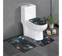BROLEO Lot de 3 tapis de sol antidérapants Future Robot Printing Tapis de salle de bain pour un confort ultime, Master Bathrooms
