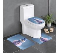 BROLEO Lot de 3 tapis de sol antidérapants motif guimauve, bonhomme de neige, tapis de salle de bain pour un confort ultime, salle de bains principale
