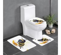 BROLEO Lot de 3 tapis de sol antidérapants Motif petite abeille lisant un livre Tapis de salle de bain pour un confort ultime, Master Bathrooms