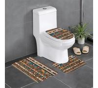 BROLEO Lot de 3 tapis de sol antidérapants pour salle de bain Motif ethnique tribal africain pour un confort ultime