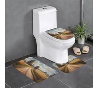 BROLEO Lot de 3 tapis de sol antidérapants pour salle de bain Motif route de campagne pour un confort ultime