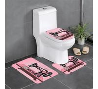 BROLEO Lot de 3 tapis de sol antidérapants vintage rose avec machine à coudre pour un confort ultime