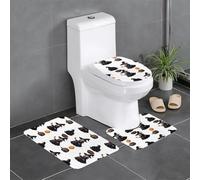 BROLEO Lot de 3 tapis de sol pour salle de bain Motif citrouille lanterne magicien antidérapant Séchage rapide