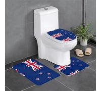 BROLEO Lot de 3 tapis de sol pour salle de bain Motif drapeau de la Nouvelle-Zélande Tapis de douche antidérapant Séchage rapide