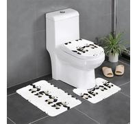 BROLEO Lot de 3 tapis de sol pour salle de bain Motif pandas Fighting in the Ring Tapis de bain antidérapant à séchage rapide
