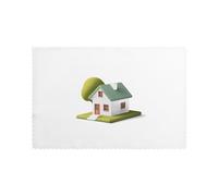 BROLEO Lot de 6 sets de table imprimés « A small green house » pour table de salle à manger, résistants à la chaleur de 30,5 x 45,7 cm pour hôtels, maisons et banquets