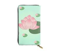 BROLEO Lotus Flowers Waiting to Bloom Portefeuille long en cuir pour filles et femmes à la mode - Durable, élégant et fonctionnel, Noir , Taille unique