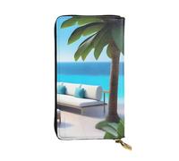 BROLEO Love Island on The S Prints Portefeuille long en cuir pour filles et femmes à la mode - Durable, élégant et fonctionnel, Noir , Taille unique
