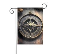 BROLEO Magical Design - Runes nordiques - Boussole - Impression quatre saisons - Drapeau de jardin - Décoration de cour - 30,5 x 45,7 cm