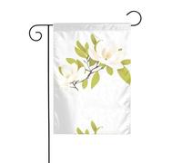 BROLEO Magnifique drapeau de jardin avec impression de fleurs de magnolia 4 saisons, décoration de cour, 30,5 x 45,7 cm