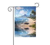 BROLEO Magnifique drapeau de jardin hawaïen imprimé sur la plage, décoration de cour extérieure double face, 30,5 x 45,7 cm