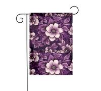 BROLEO Magnifique drapeau de jardin imprimé floral violet quatre saisons décoration cour 30,5 x 45,7 cm