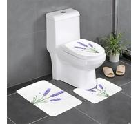 BROLEO Master Bathrooms Lot de 3 tapis de sol antidérapants Lavande avec impression gouttes d'eau pour un confort ultime
