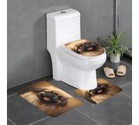 BROLEO Master Bathrooms Lot de 3 tapis de sol antidérapants Motif chien pékinois pour un confort ultime
