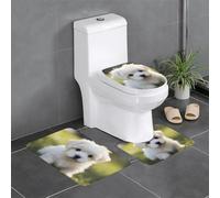 BROLEO Master Bathrooms Lot de 3 tapis de sol antidérapants Motif chiot maltais pour un confort ultime