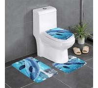 BROLEO Master Bathrooms Lot de 3 tapis de sol antidérapants Motif dauphin pour un confort ultime