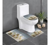 BROLEO Master Bathrooms Lot de 3 tapis de sol antidérapants Motif jasmin