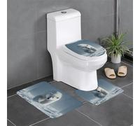 BROLEO Master Bathrooms Lot de 3 tapis de sol antidérapants Motif ours polaire sur les plaines enneigées pour un confort ultime